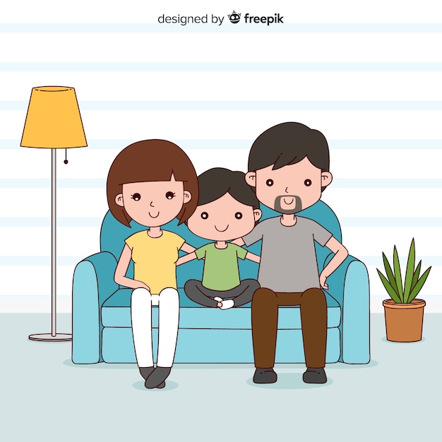 Free Vector | Design of young family at home