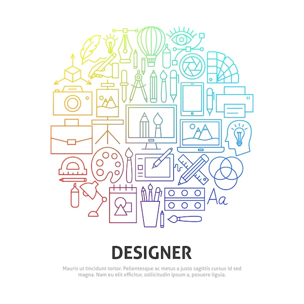 Premium Vector | Designer circle concept. vector illustration of ...