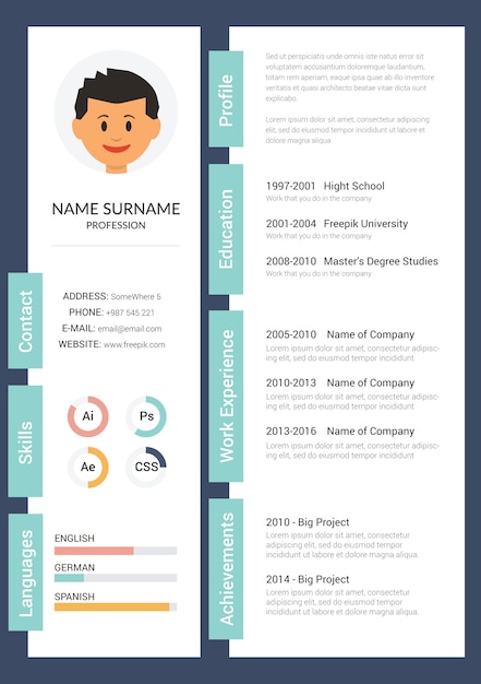 designer creative resume template vector