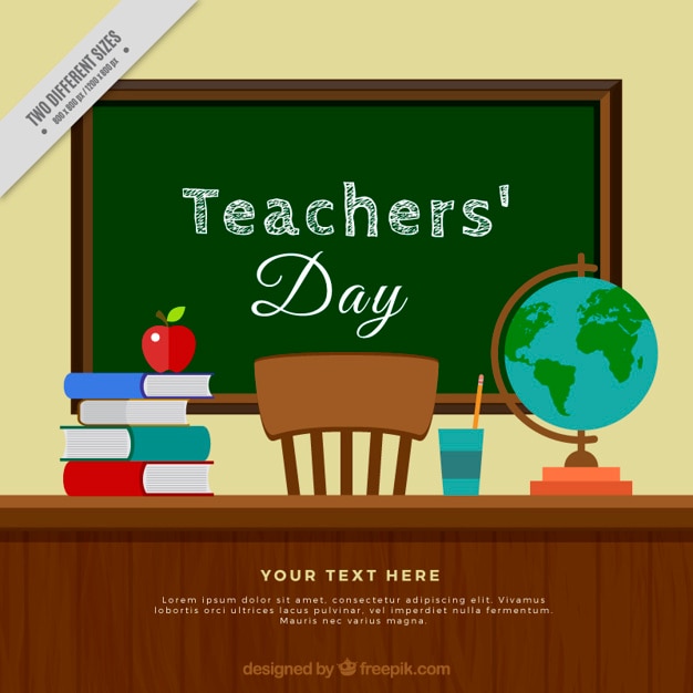 Desk background of teacher's day