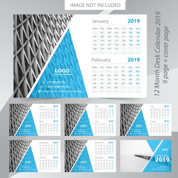 Desk Calendar 2019 Premium Vector