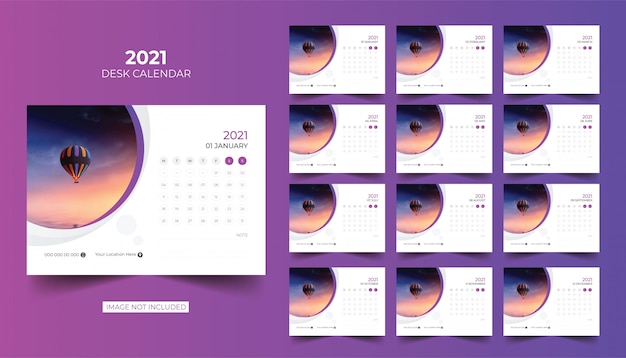 Desk calendar kalender meja 2021
