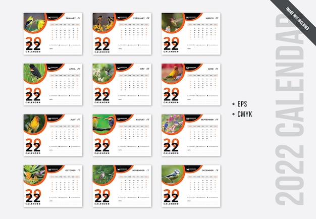 mini desk calendar 2022 printable