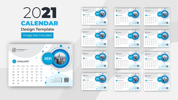 Premium Vector | Desktop calendar template