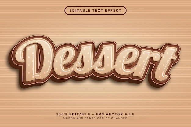 Premium Vector | Dessert 3d text effect and editable text effect