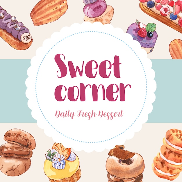 Download Free Download Free Dessert Frame Design With Cupcake Cookie Doughnut Use our free logo maker to create a logo and build your brand. Put your logo on business cards, promotional products, or your website for brand visibility.
