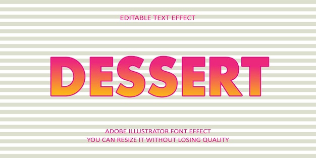 Premium Vector | Dessert text effect font