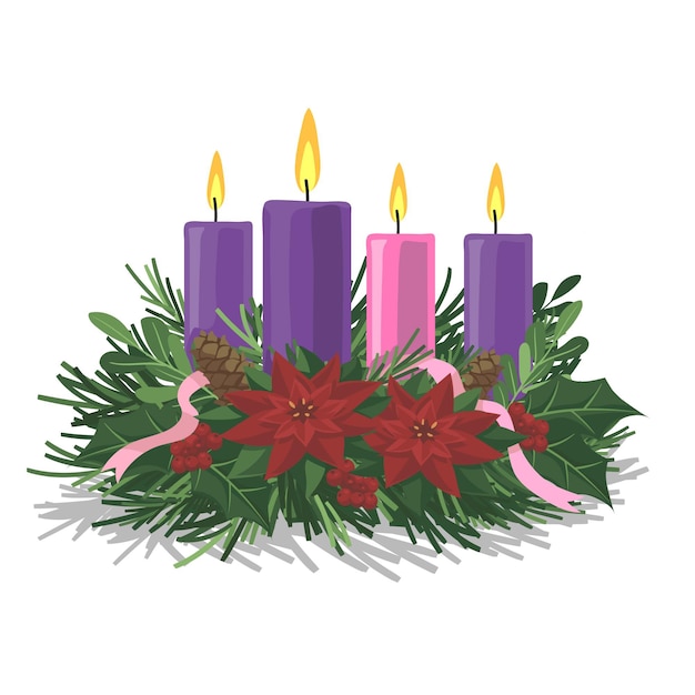 Premium Vector | Detailed advent wreath