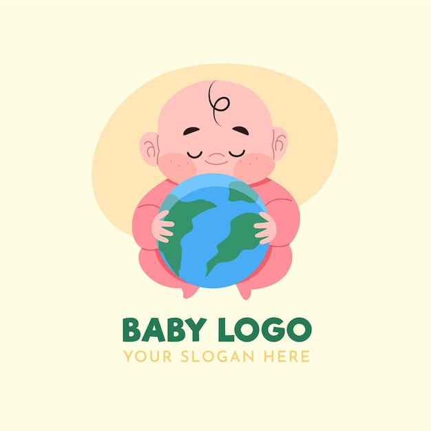 Free Vector Detailed Baby Logo With Planet Earth