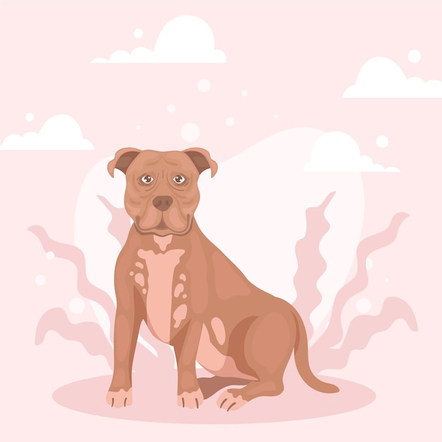 Free Vector Detailed Cute Pitbull Illustration