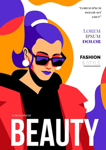 Free Vector | Detailed fashion magazine cover