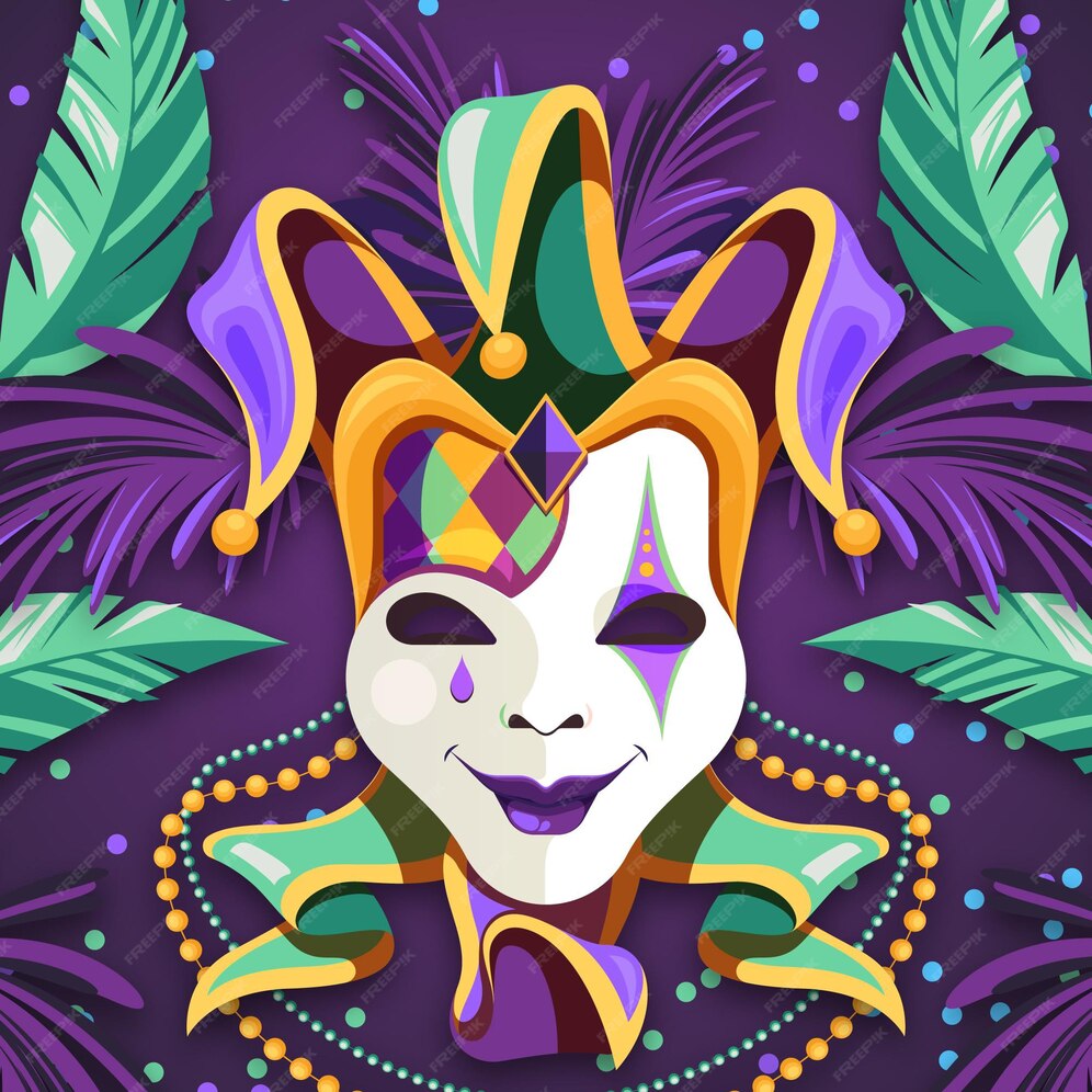 Free Vector Detailed flat mardi gras template