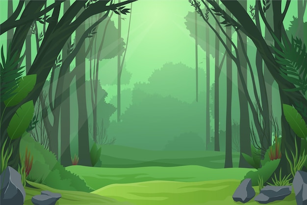 詳細なジャングルの背景 | 無料のベクター