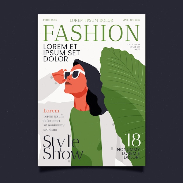 Free Vector | Detailed magazine cover for fashion