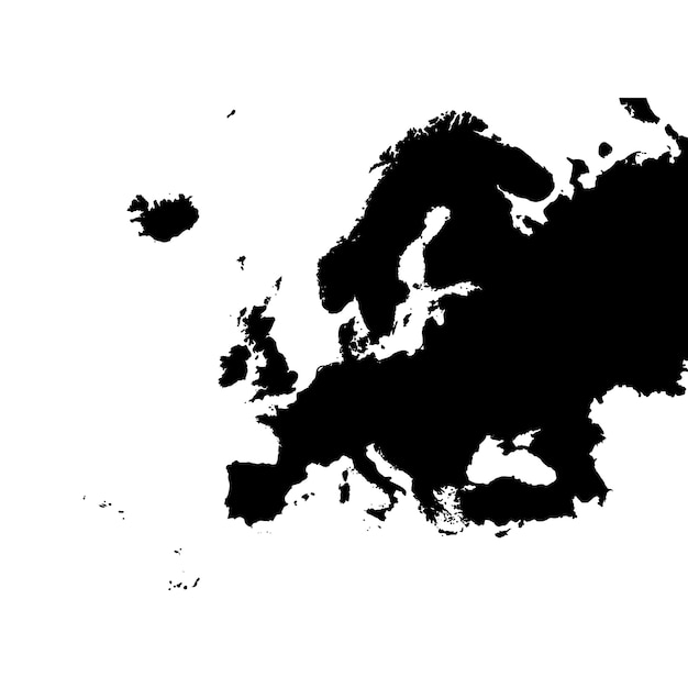 Detailed map of europe | Premium Vector