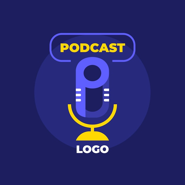 Free Vector | Detailed podcast logo template