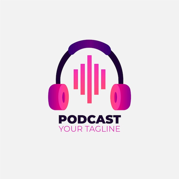 Free Vector | Detailed podcast logo template