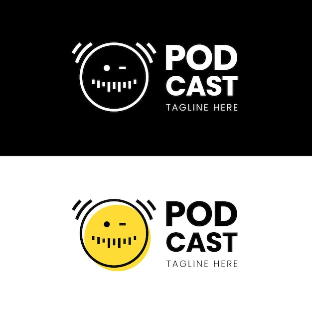 Free Vector | Detailed podcast logo