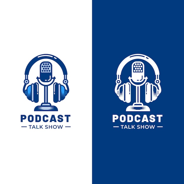 Free Vector | Detailed podcast logo