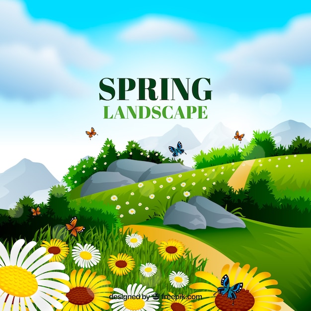Detailed spring landscape