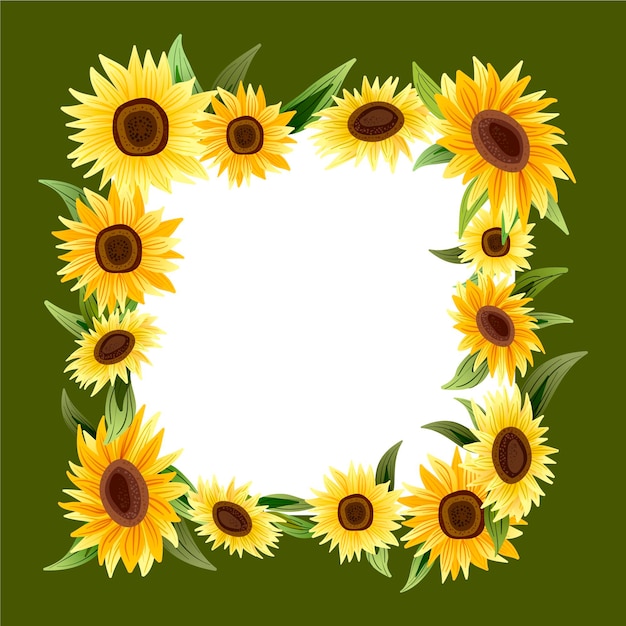 Free Vector Detailed sunflower border with empty space