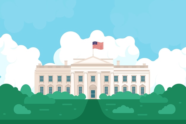 Free Vector | Detailed white house illustration