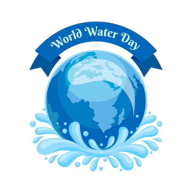 惑星地球との詳細な世界水の日のイラスト 無料のベクター