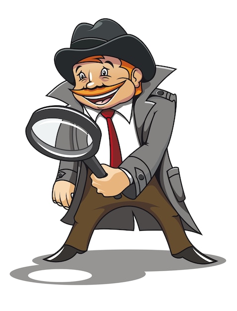 Premium Vector | Detective with magnifying glass for cartoon design