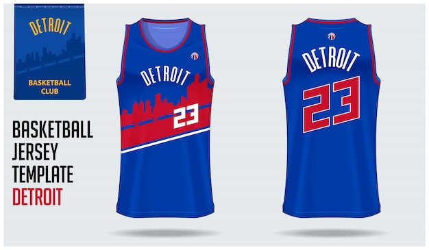 Download Premium Vector | Detroit basketball jersey template design