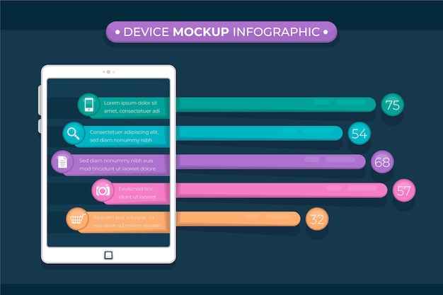 Download Device mockup infographic in flat design | Free Vector