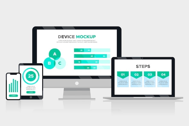 Download Device mockup infographic | Free Vector