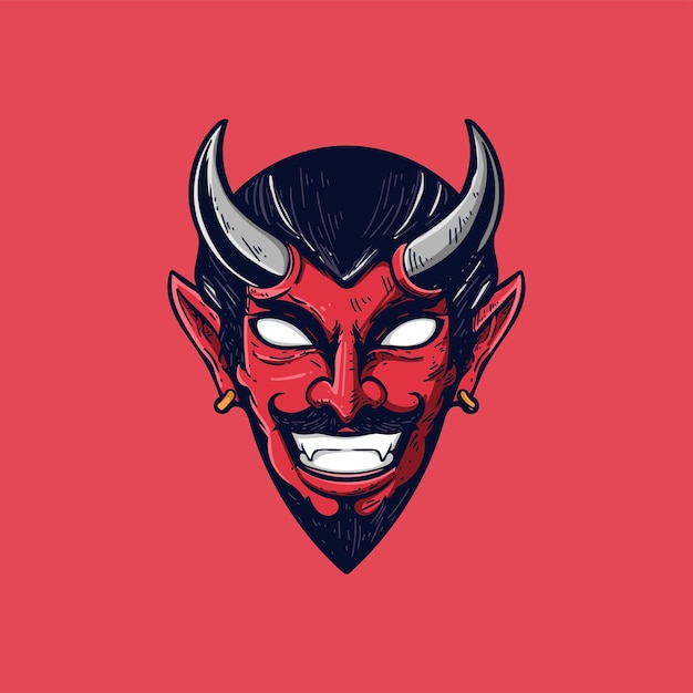 Premium Vector | Devil head illustration vector mascot