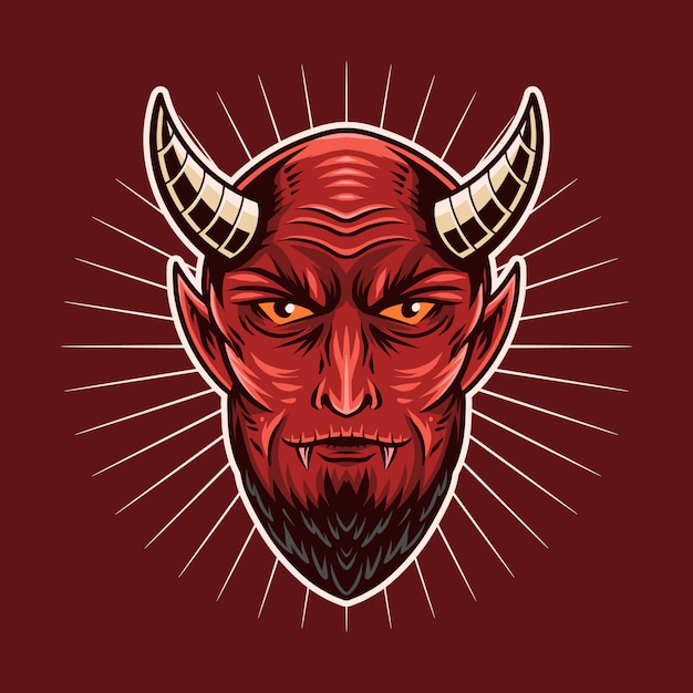 Download Devil head red vector illustration Vector | Premium Download