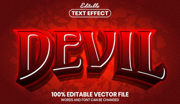 Premium Vector | Devil text, font style editable text effect