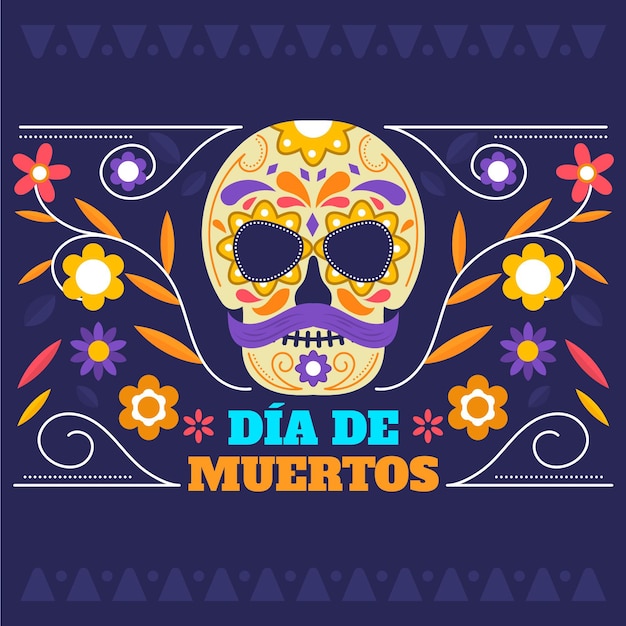 Premium Vector | Dia de muertos background in flat design