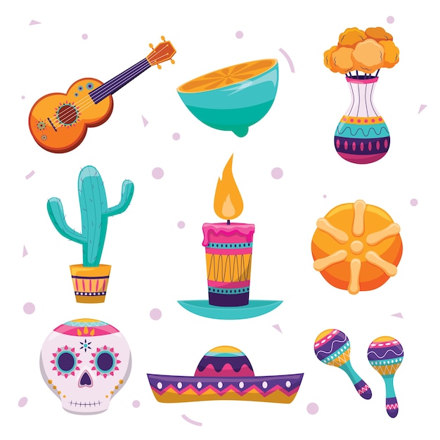 Premium Vector | Dia de muertos icon collection