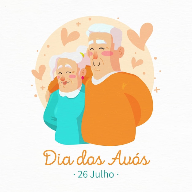 Free Vector Dia Dos Avos With Older Grandparents