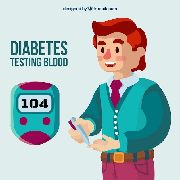 Free Vector Diabetes Testing Blood Composition With Flat Design