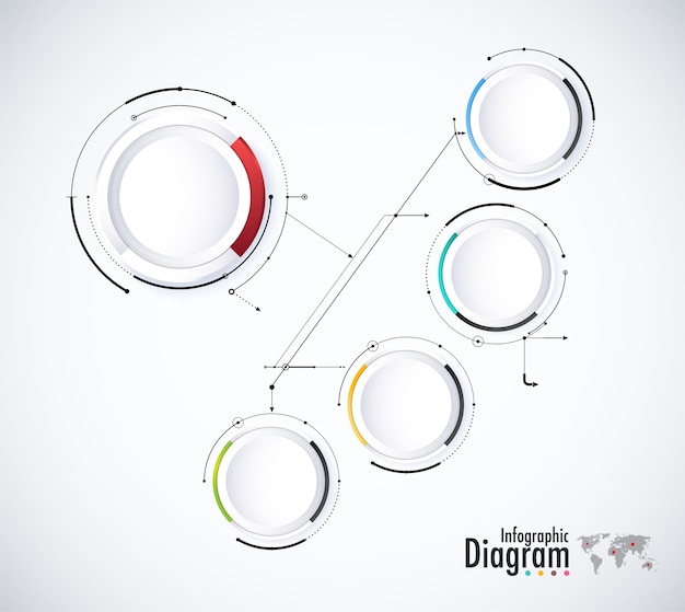 Premium Vector | Diagram and flow chart of technology concept, presentation