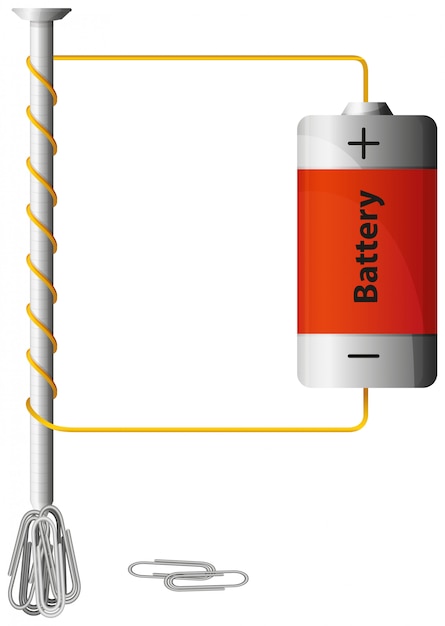 Diagram Showing How Power Works With Battery Vector