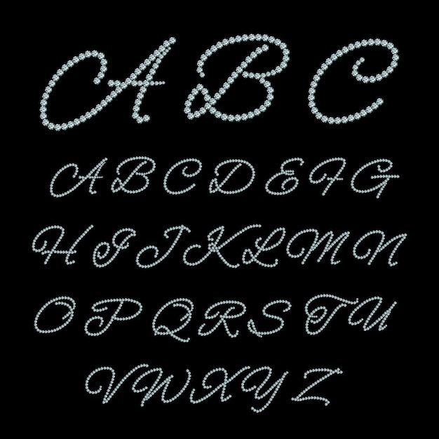 Free Vector | Diamond jewelry alphabet. luxury glamour font, crystal ...