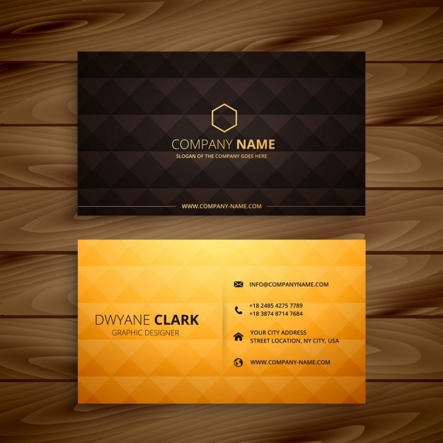 Diamond shapes golden business card