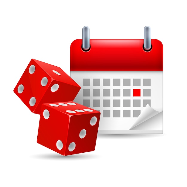 Premium Vector Dice and calendar