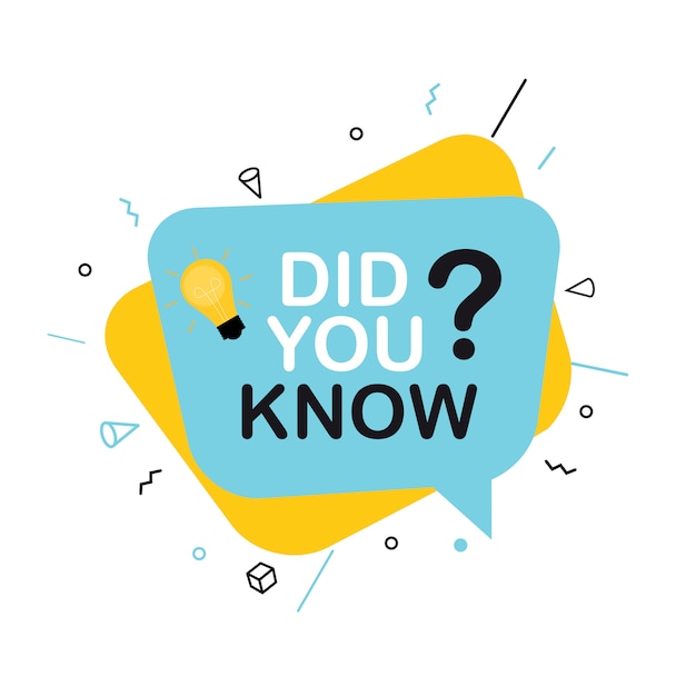 Premium Vector | Did you know interesting fact label sticker. illustration