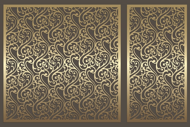 Premium Vector | Die cut ornamental panel. lasercut metal panel ...
