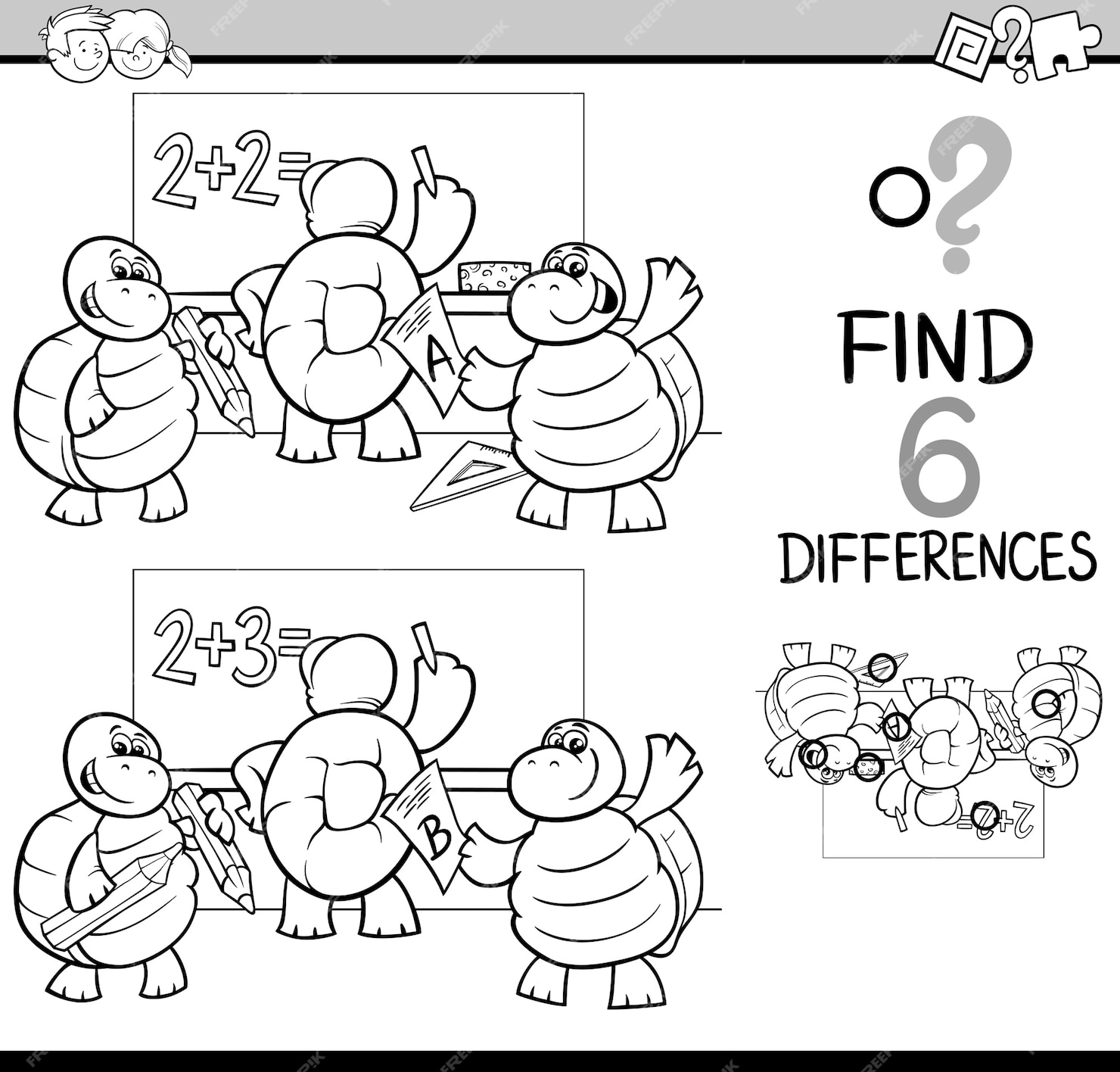 Premium Vector | Differences coloring page