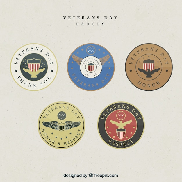 Different badges for veterans day
