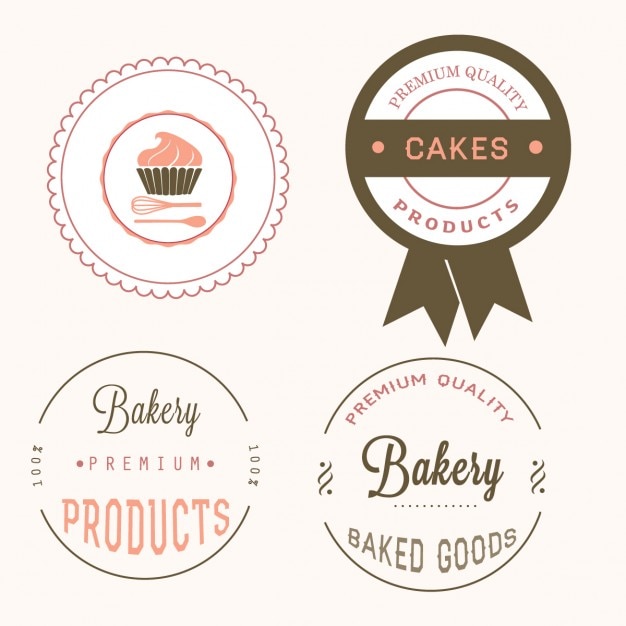 Different Bakery Labels Vector 