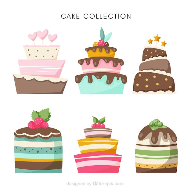 Download Different birthday cakes Vector | Free Download