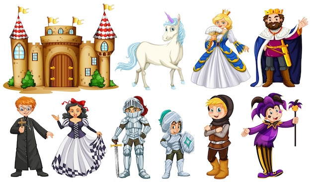 different-characters-in-fairy-tales-free-vector